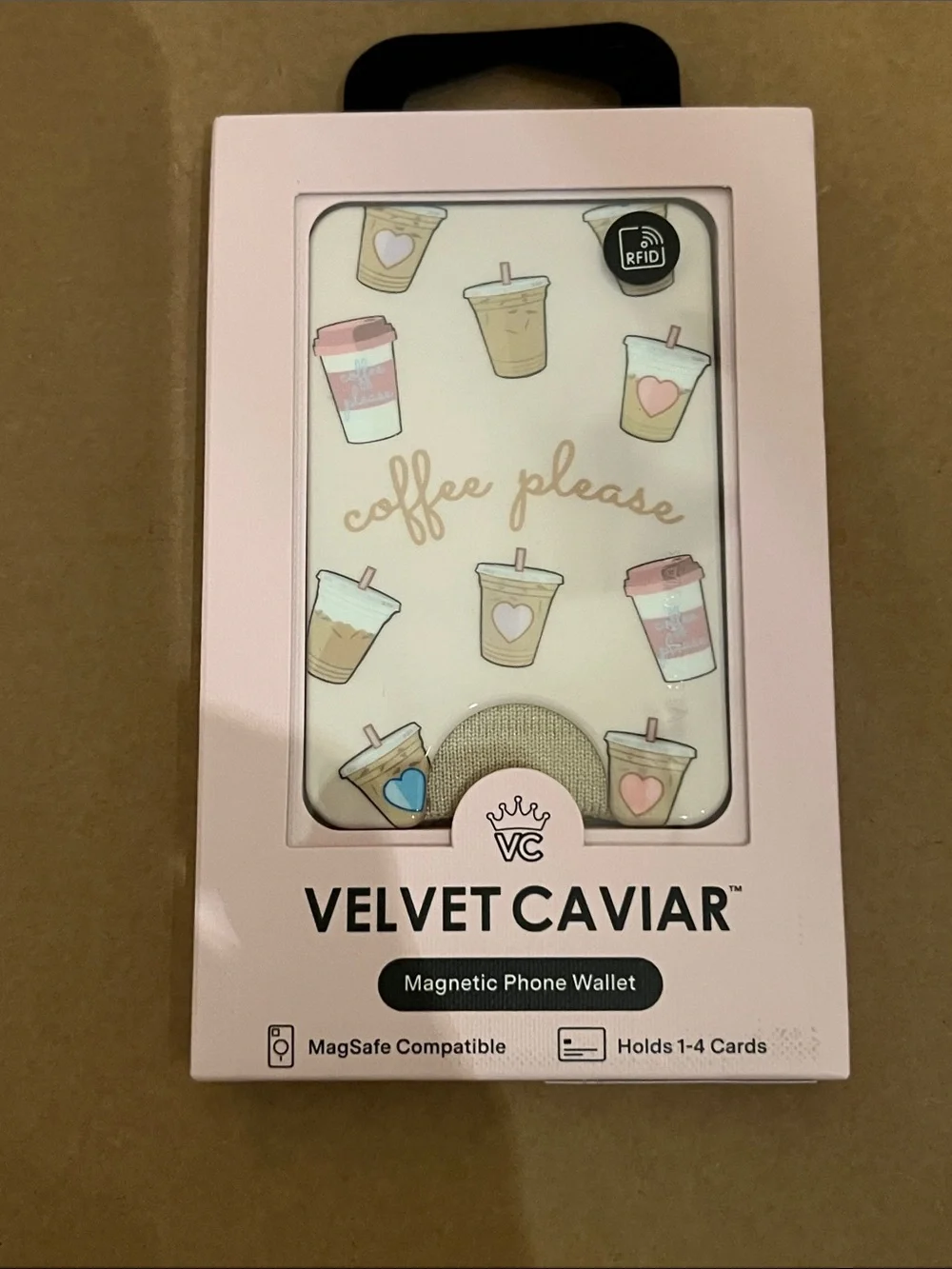 Velvet Caviar Pink Coffee Please Magnetic Phone Wallet